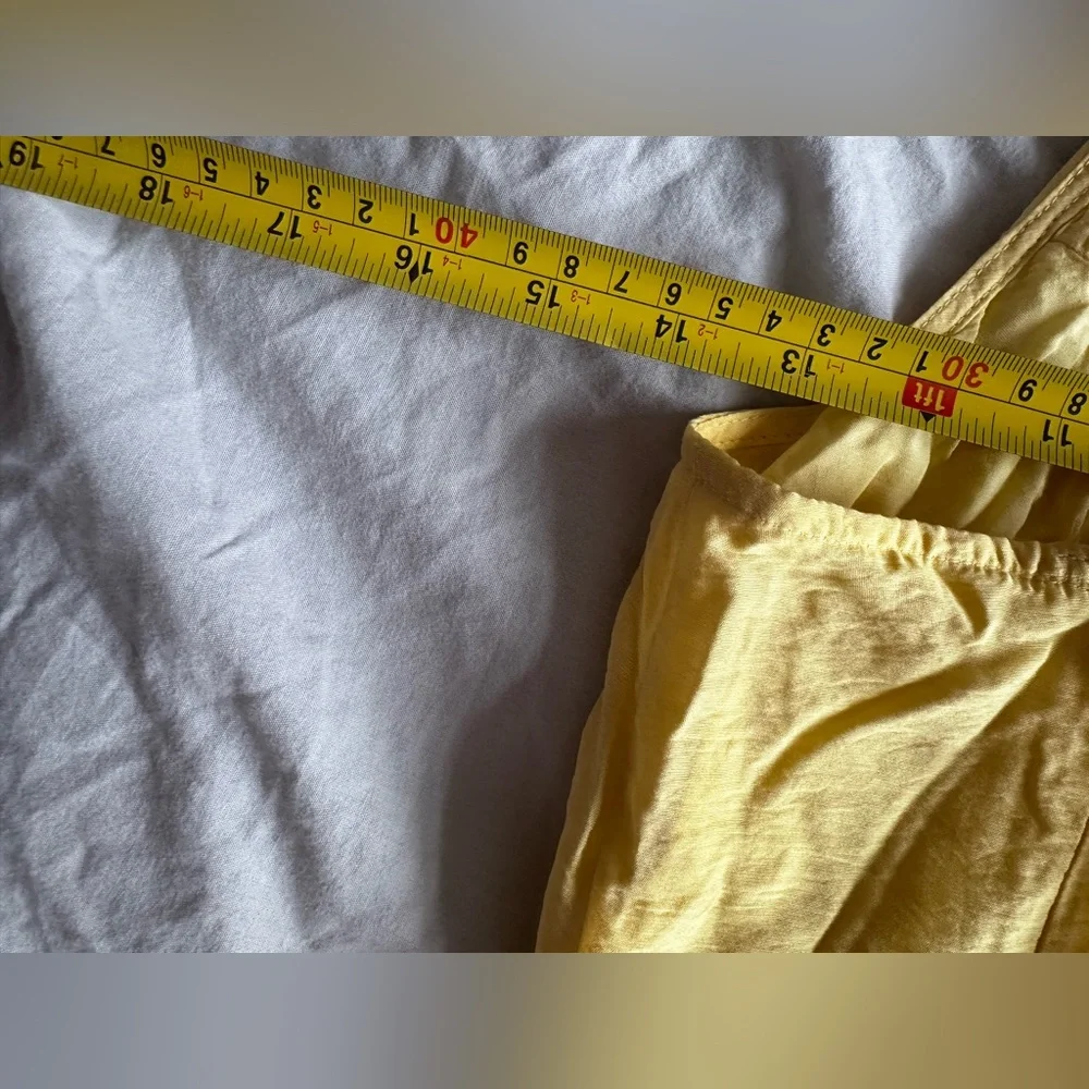 Selected Femme Yellow Linen-Look Sundress Summer Maxi Dress Adjustable Strap 34 - Picture 8 of 12